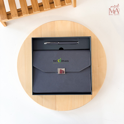 [Custom Logo] Notebook And Pen With Hardbox Corporate Gift Set