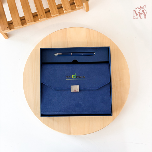 [Custom Logo] Notebook And Pen With Hardbox Corporate Gift Set