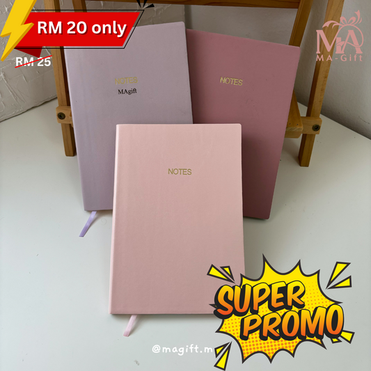 [Custom Name] PU Leather Notebook - Line Insert Pages