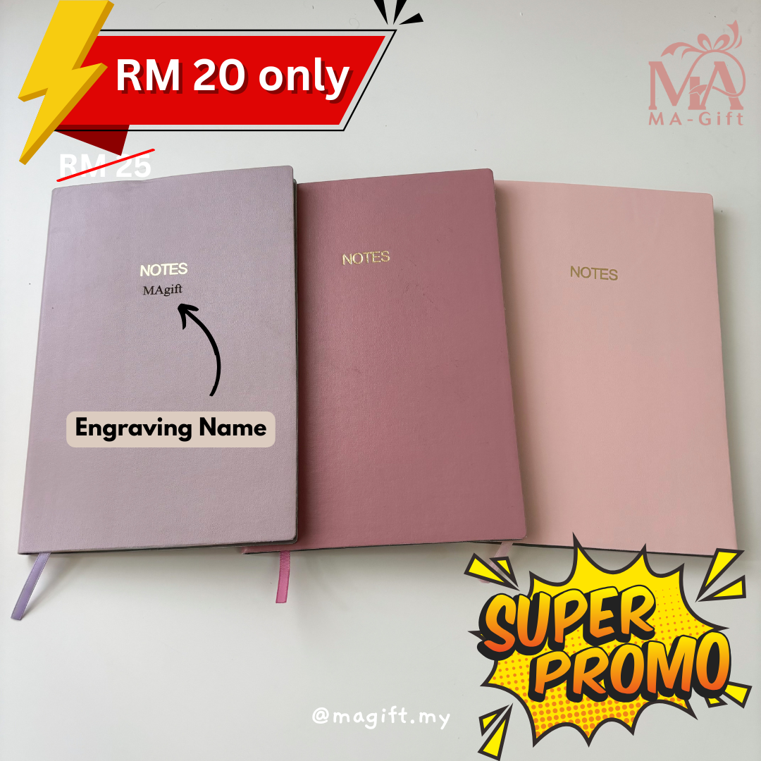 [Custom Name] PU Leather Notebook - Line Insert Pages