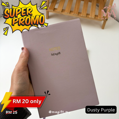[Custom Name] PU Leather Notebook - Line Insert Pages