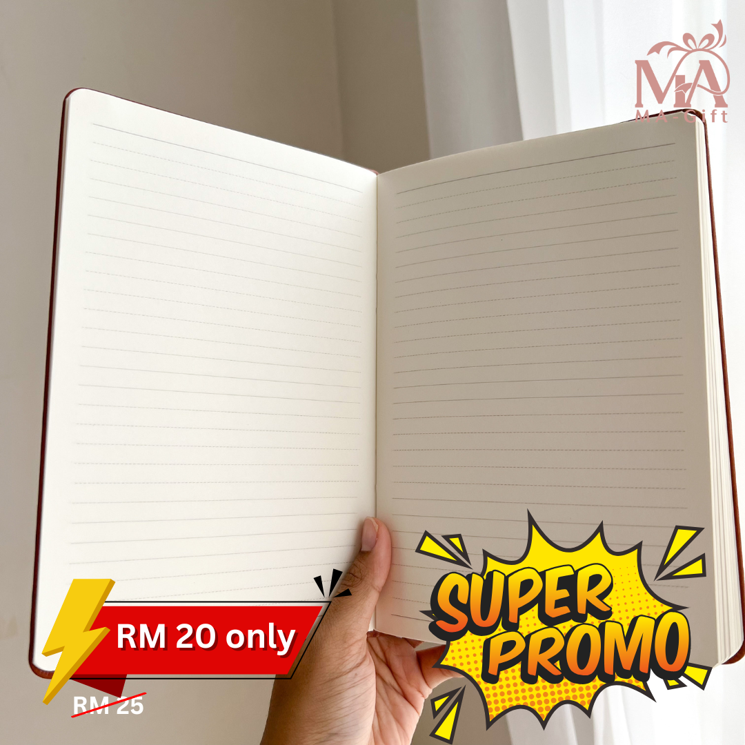 [Custom Name] PU Leather Notebook - Line Insert Pages