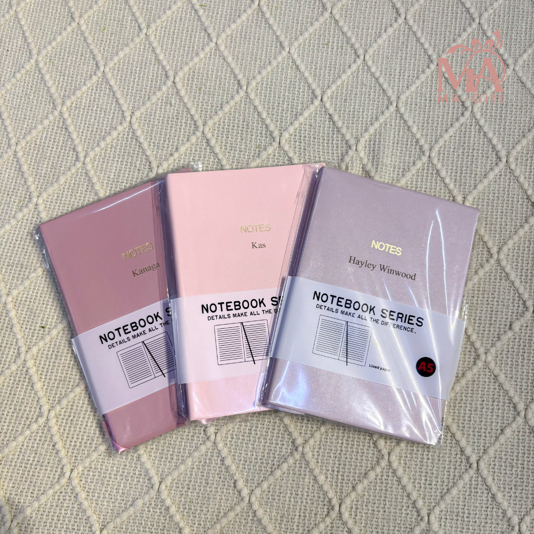[Custom Name] PU Leather Notebook - Line Insert Pages