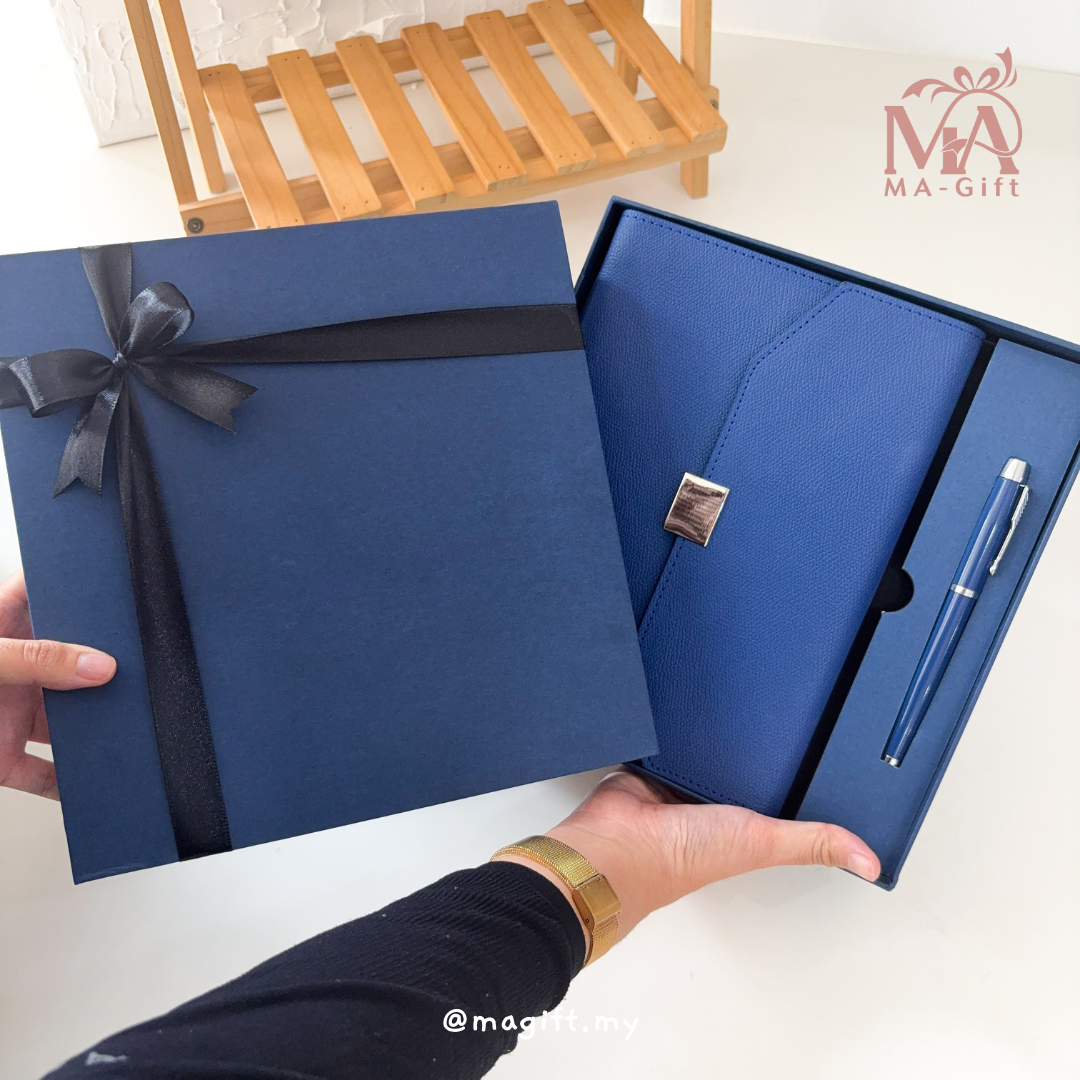 [Custom Logo] Notebook And Pen With Hardbox Corporate Gift Set