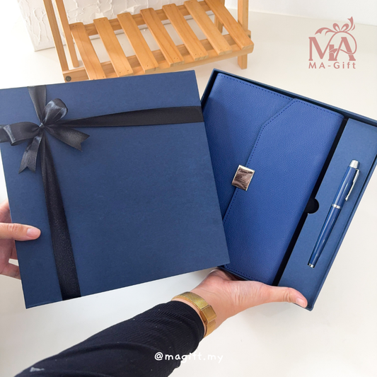 [Custom Logo] Notebook And Pen With Hardbox Corporate Gift Set
