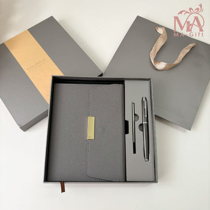 [Custom Logo] Notebook And Pen With Hardbox Corporate Gift Set