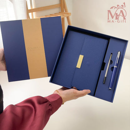 [Custom Logo] Notebook And Pen With Hardbox Corporate Gift Set