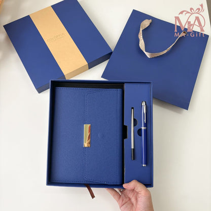 [Custom Logo] Notebook And Pen With Hardbox Corporate Gift Set