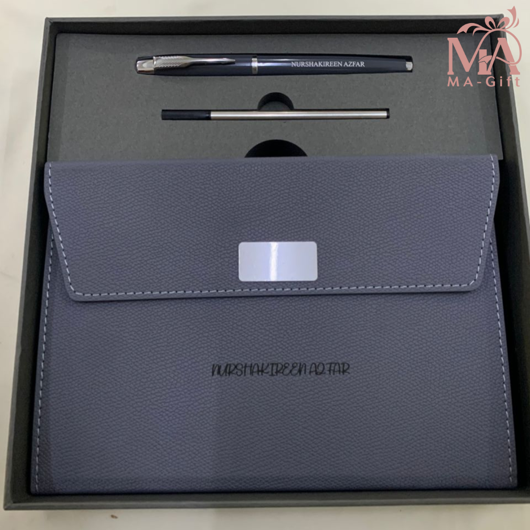 [Custom Logo] Notebook And Pen With Hardbox Corporate Gift Set