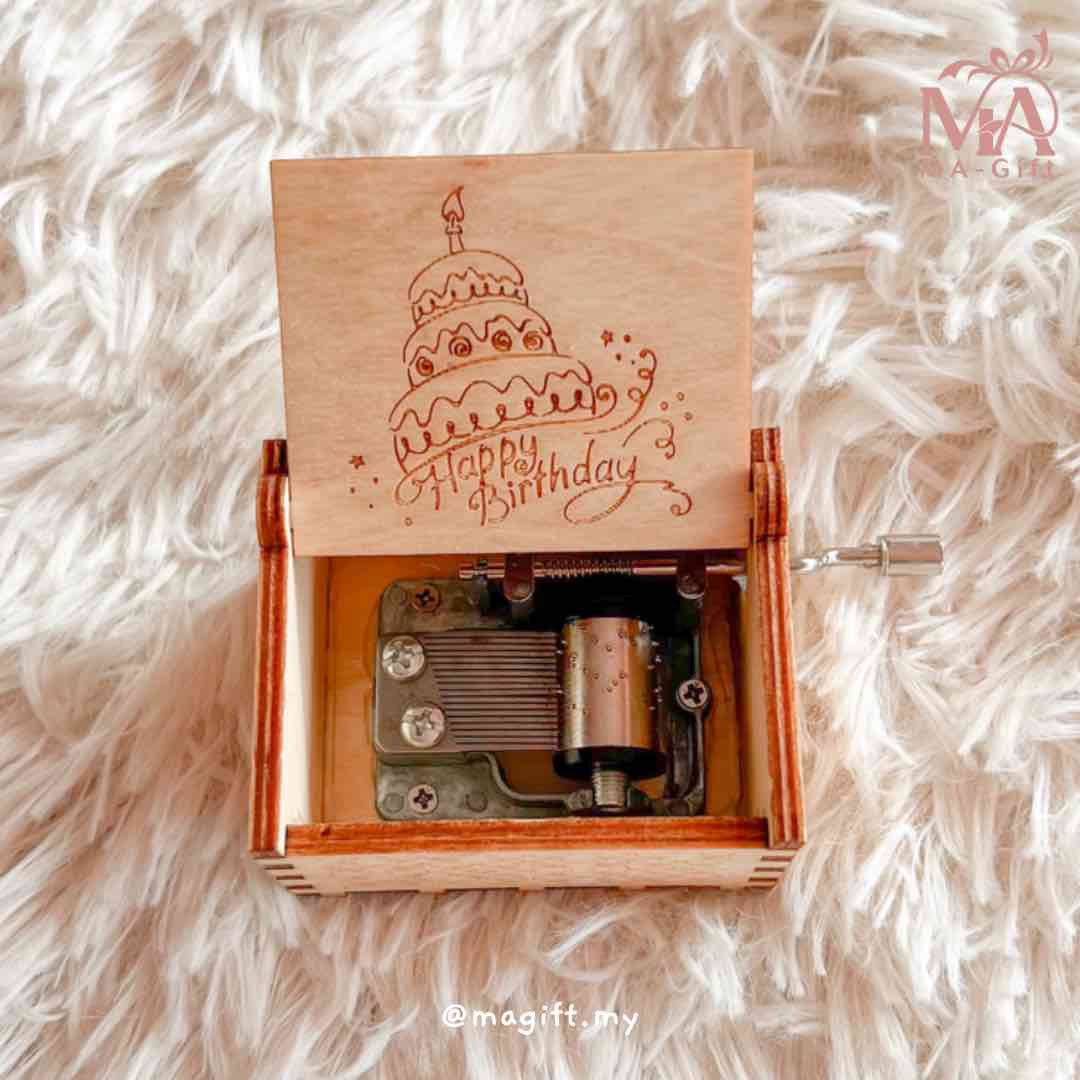 Wooden Music Box Self Cranked No Battery Needed