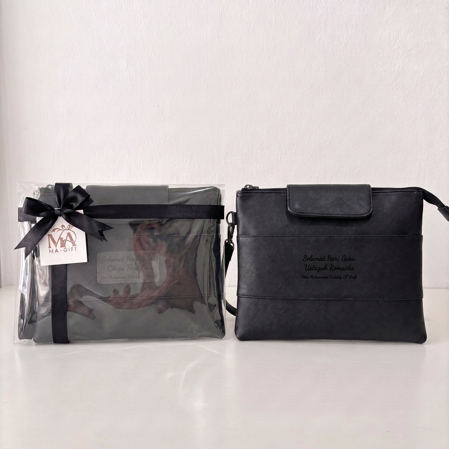 Pu Leather Pouch Bag - Black