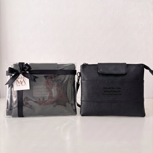 Pu Leather Pouch Bag - Black