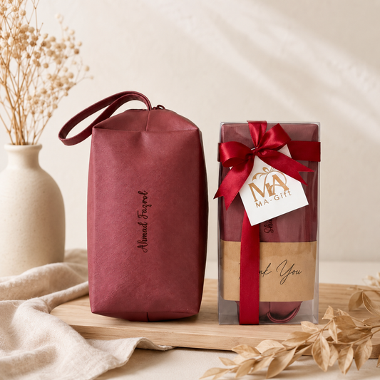 Metallic Pouch Bag - Maroon
