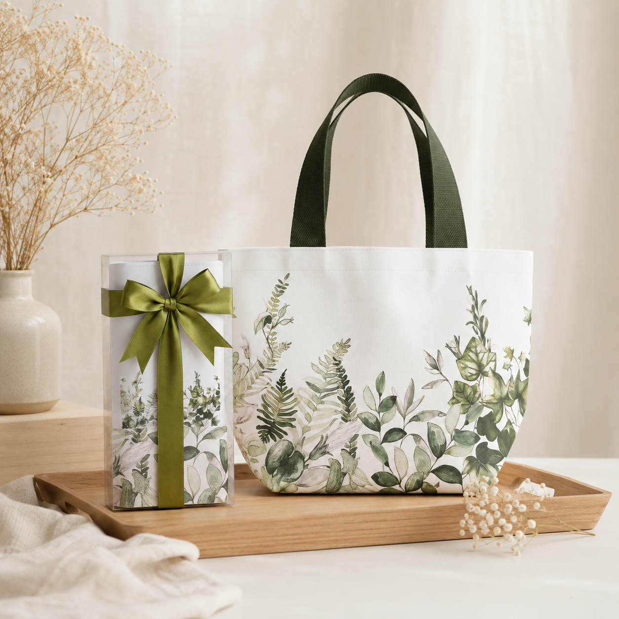 Totebag Readymade Floral Green