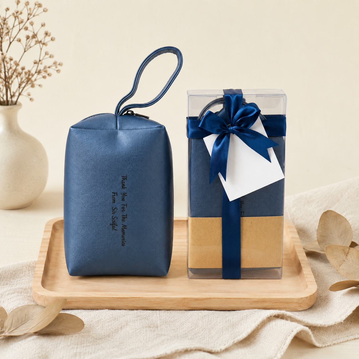 Metallic Pouch Bag - Blue