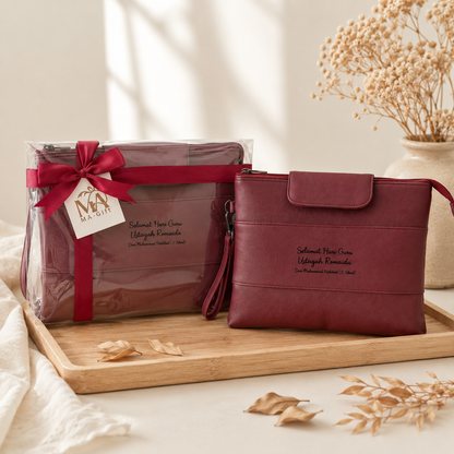 Pu leather pouch bag - Maroon