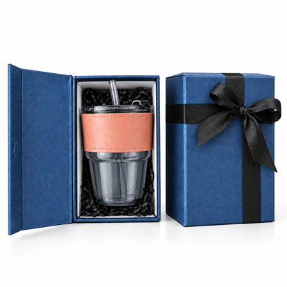 Glass Tumbler + Sleeve + Hard Blue Box
