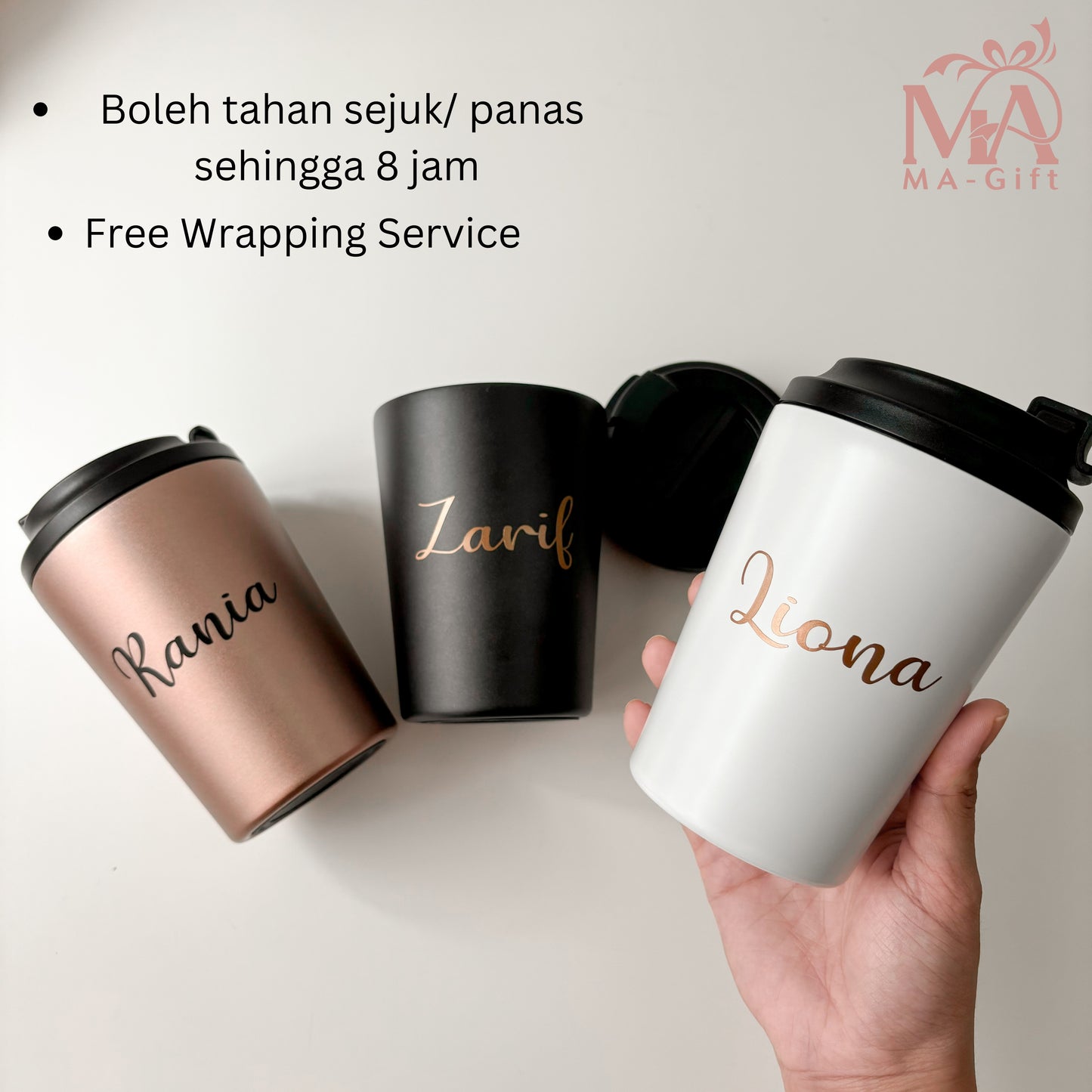 [Custom Name] Stainless Steel Coffee Cup - FREE Gift Wrap