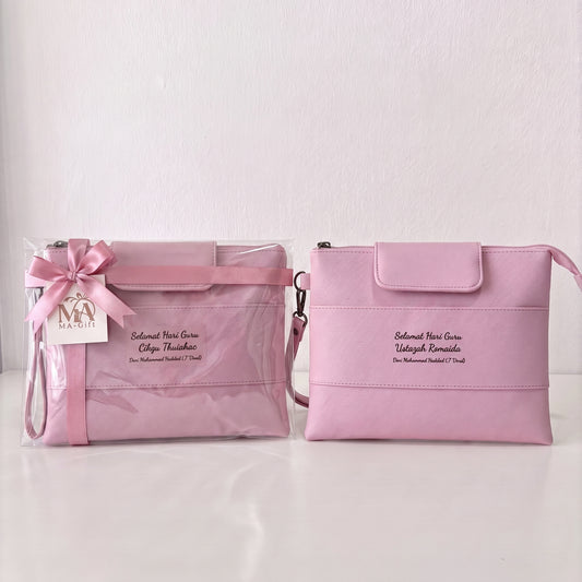 Pu Leather Pouch Bag - Pink