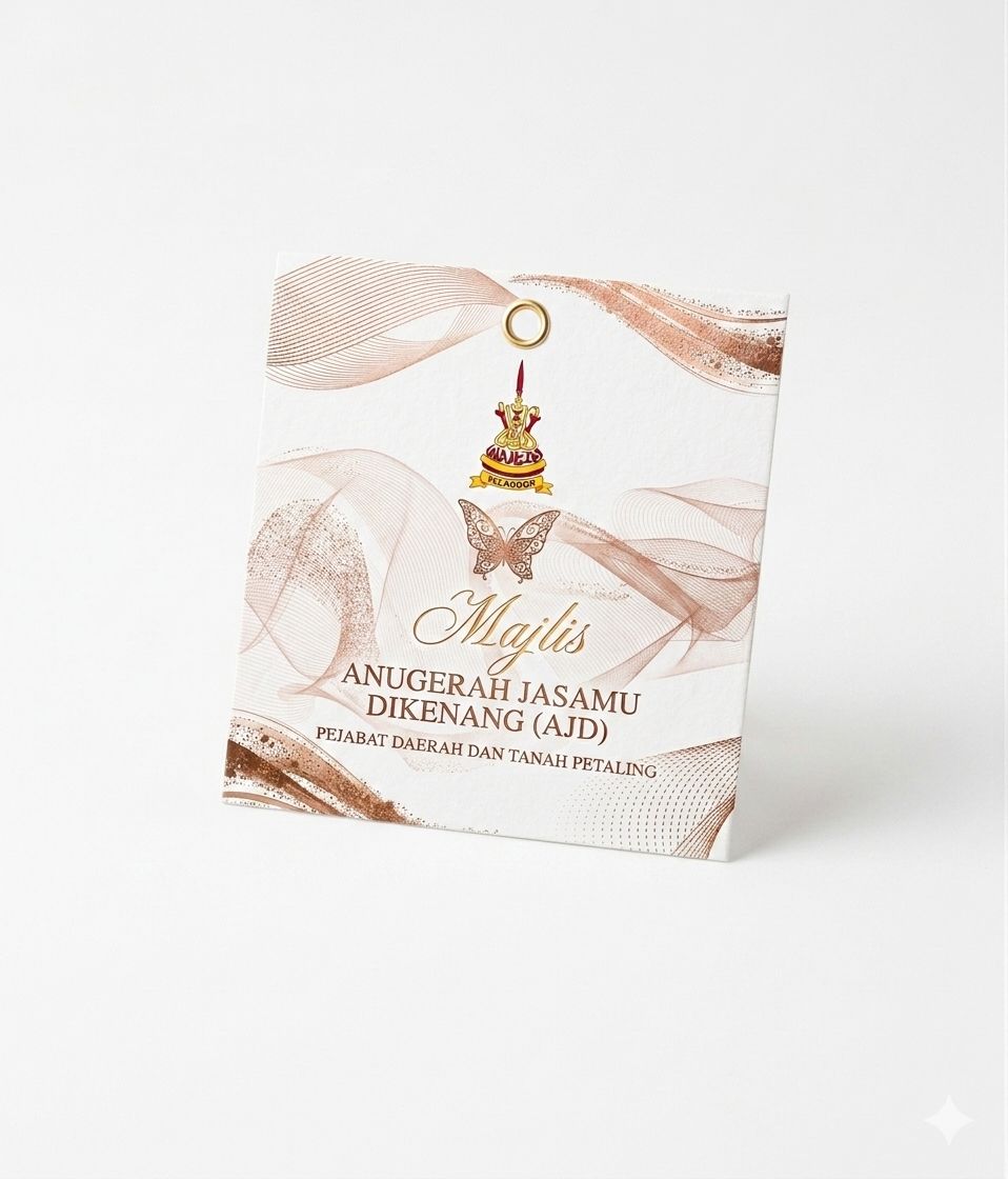 Custom Tagging with client's logo , 1 side printing (5 cm x 6 cm)