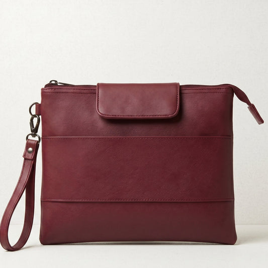 Pu leather pouch bag - Maroon